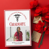 Red Black Medical School Graduation Photo