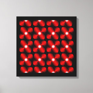 red & black metallic flowers floral goth pattern canvas print