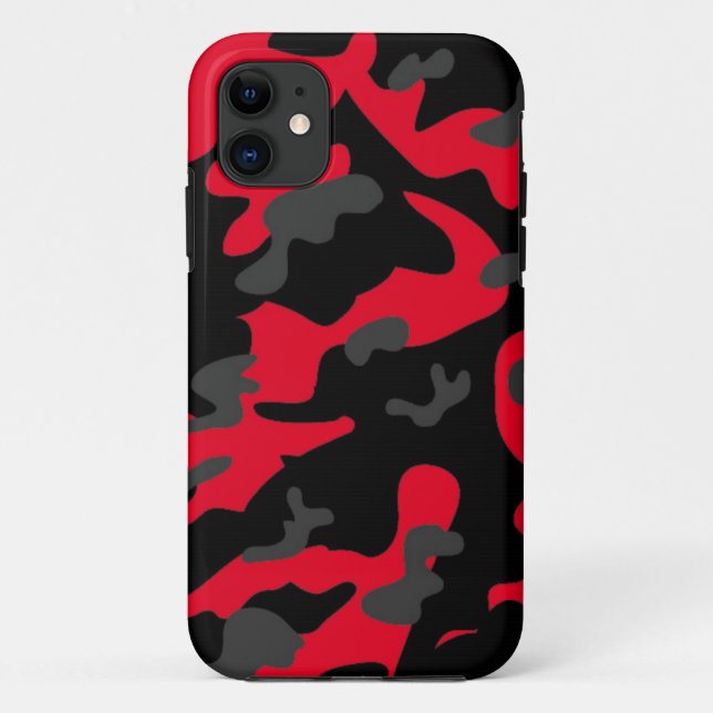 Red black military camouflage textures Case-Mate iPhone case (Back)