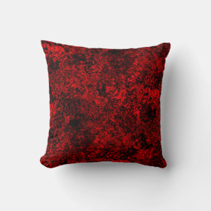 Red & Black Modern Elegant Abstract Pattern Cushion