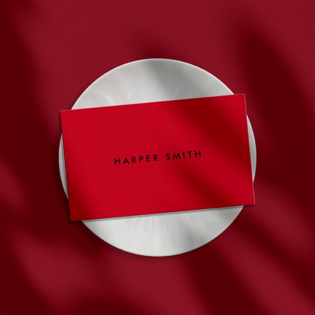 Red Black Modern Minimal Professional Business Card (Creator Uploaded)
