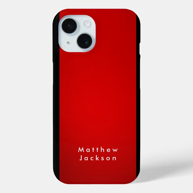 Red Black Modern Plain Professional Case-Mate iPhone Case (Back)