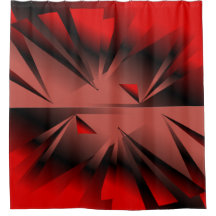 Red & Black Modern Shower Curtain
