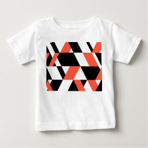 Red-black, modern, trendy, urban geometric design baby T-Shirt