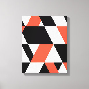 Red-black, modern, trendy, urban geometric design canvas print
