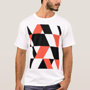 Red-black, modern, trendy, urban geometric design T-Shirt