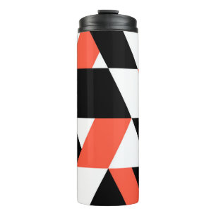 Red-black, modern, trendy, urban geometric design thermal tumbler