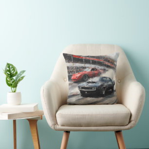 Red & Black Muscle cars Cushion