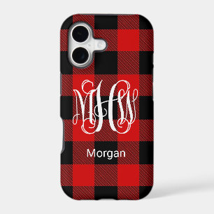 Red Black NL Buffalo Check 3I Vine Monogram DIY BG
