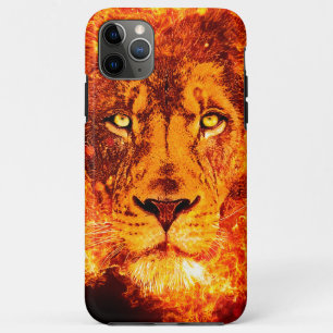 Red Black Orange Flaming Lion Face Case-Mate iPhone Case