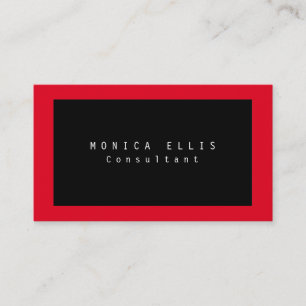 Red Black Original Plain Professional Business Card