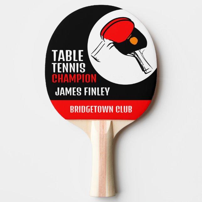 Red & Black Paddles, Table Tennis Player/Club Ping Pong Paddle (Front)