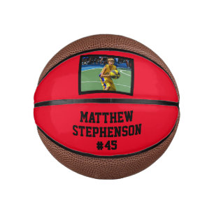 Red Black Photo Basketball Ball