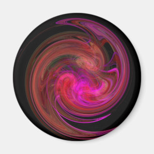 RED BLACK  PINK LIGHT VORTEX,Fractal Art Magnet