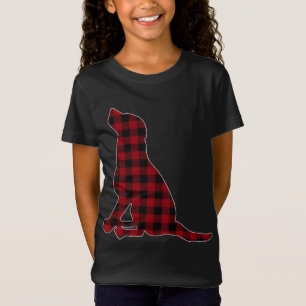 Red Black Plaid Black Lab Lover Matching Family Pa T-Shirt