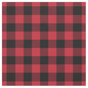 Red & Black Plaid Gingham Fabric