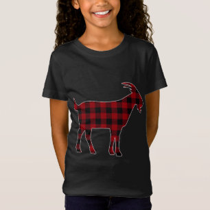 Red Black Plaid Goat Lover Farmer Matching Family T-Shirt