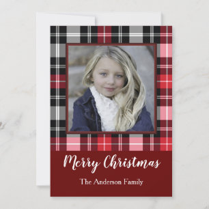 Red Black Plaid Holiday Card