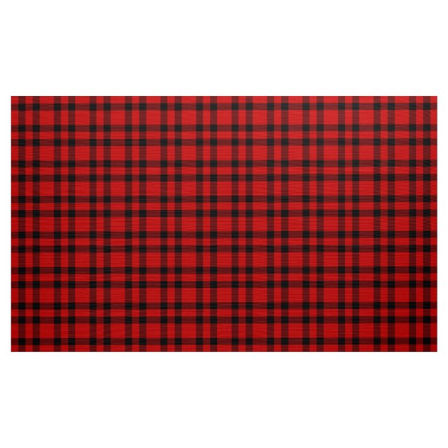 Red Black Plaid Pattern Fabric (Yard)