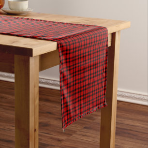 Red Black Plaid Pattern Medium Table Runner