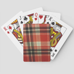 Red & Black Plaid Playing Cards