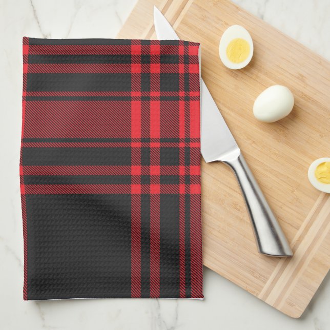 Red & Black Plaid Tea Towel (Quarter Fold)