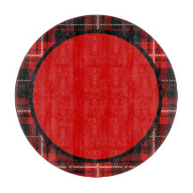 Red Black Plaid Trimmed