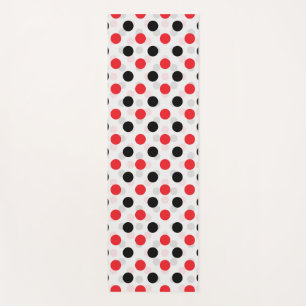 Red Black Polka Dots Textile Pattern Design Yoga Mat
