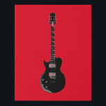 Red Black Pop Art Electric Guitar Faux Canvas Print<br><div class="desc">Musical Instruments Graphic Designs Illustrations</div>
