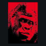 Red Black Pop Art Gorilla Poster<br><div class="desc">Digital Computer Animal Art - College Pop Art - Wild Animal Computer Images</div>