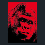 Red Black Pop Art Gorilla Poster<br><div class="desc">Digital Computer Animal Art - College Pop Art - Wild Animal Computer Images</div>