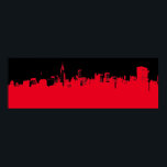 Red Black Pop Art New York City Skyline Poster<br><div class="desc">Red - Black New York City - Manhattan Skyscrapers Digital Art Image</div>
