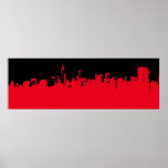 Red Black Pop Art New York City Skyline Poster<br><div class="desc">Red - Black New York City - Manhattan Skyscrapers Digital Art Image</div>