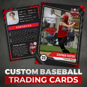 Red & Black Pro Baseball Trading Card