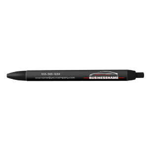 Red & Black Professional Automotive Car Detailing Black Ink Pen