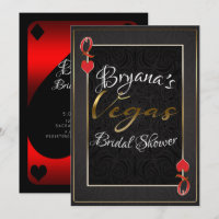 Red Black Queen of Hearts Vegas Bridal Shower