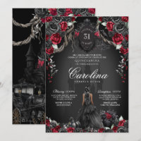 Red & Black Quinceanera Halloween Gothic Princess