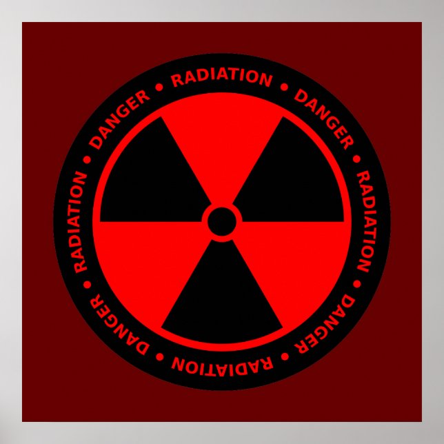 Red & Black Radiation Warning Poster (Front)