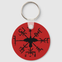 Red & Black Raven Vegvisir Protection Sigil