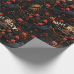 Red Black Ravens Red Roses Dark Romantic Gothic Wrapping Paper<br><div class="desc">Gothic Ravens Red Roses Wrapping Paper | Dark Romantic Gift Wrap. Elevate your gift-giving with my Black Stylised Gothic Ravens Gift Wrap. Embrace the dark side with ravens perched on brown branches, deep green foliage, and crimson roses on a creamy dark background. Perfect for birthdays, Halloween, or a romantic gothic...</div>