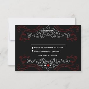 Red & Black Rock 'n' Roll Wedding RSVP Invitation