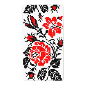 Red&Black Rose cross-stitch Russian Pattern