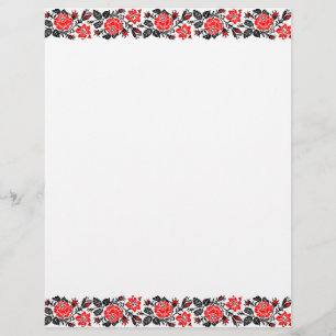 Red&Black Rose cross-stitch Russian Pattern Flyer