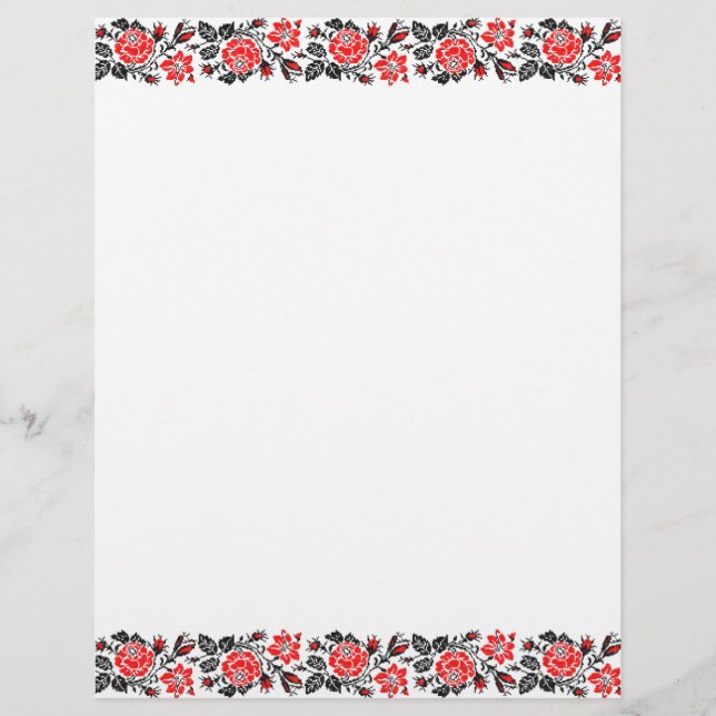 Red&Black Rose cross-stitch Russian Pattern Flyer (Front)