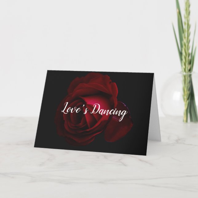 Red, black, rose valentines card (Front)