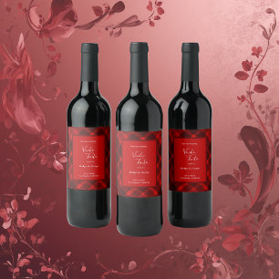 red black scottish celtic tartan wedding pattern wine label