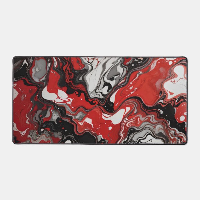 Red, Black & Silver Splendour Desk Mat (Front)