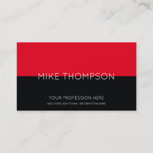 red & black, simple, cool & modern business card