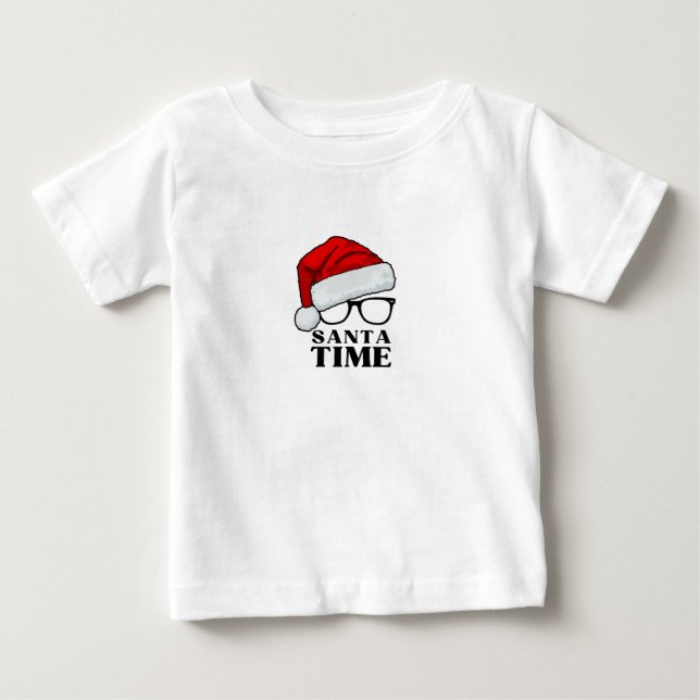Red & Black Simple Santa Time T Shirt (Front)