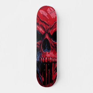 Red & Black Skull - Numb-Skulls Design #2 Skateboard